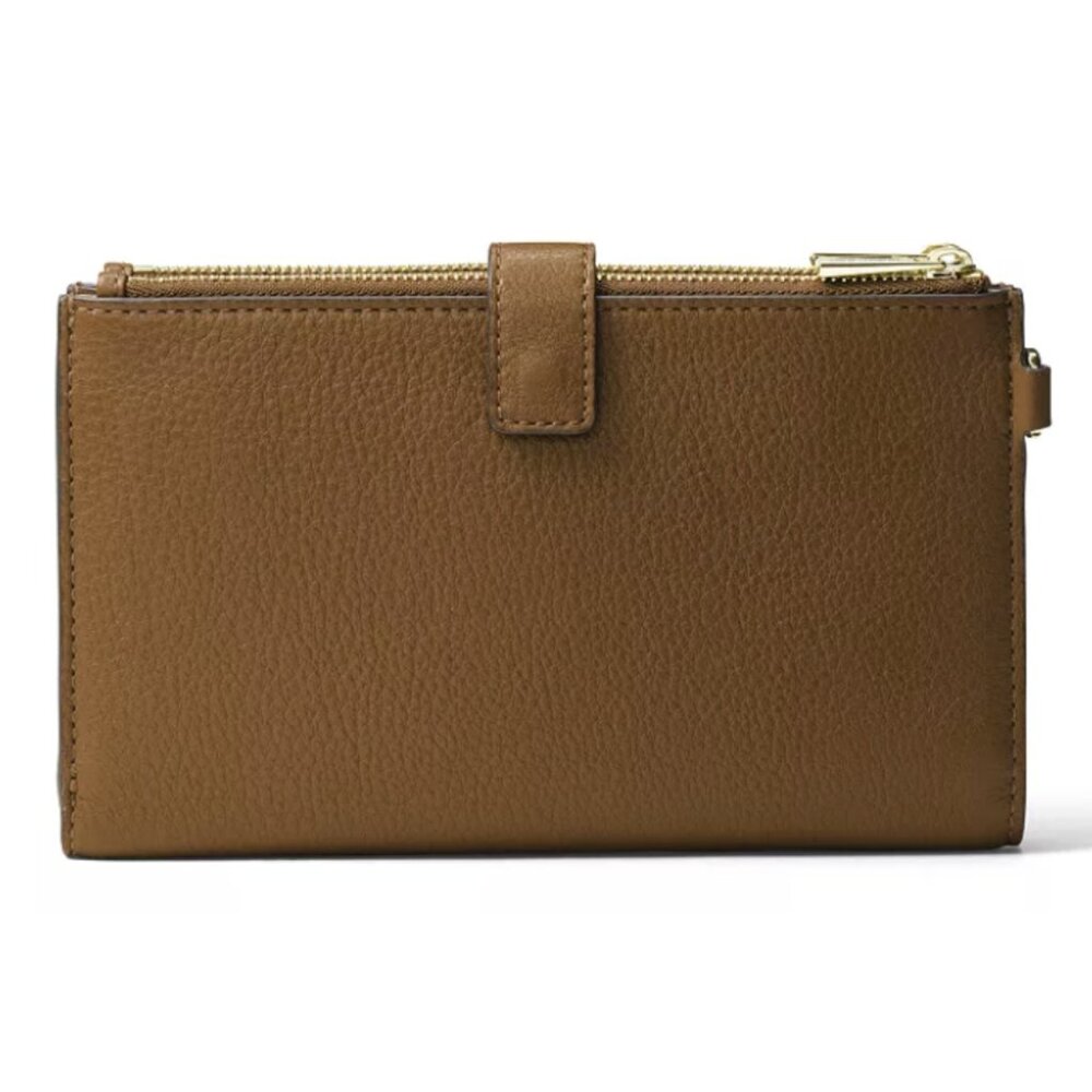 Michael Kors Jet Set Travel Double Zip Leather Wallet Phone Wristlet Luggage NWT - Picture 3 of 6